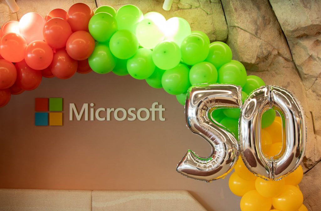Theming at Microsoft 50th Birthday by On Purpose Events